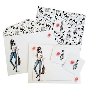 Love Fashion Stickers Stationery Set - Fashion Card Envelope & Stationery CUSTOM